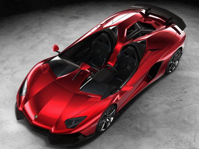 Red Lamborghini Aventador Roadster