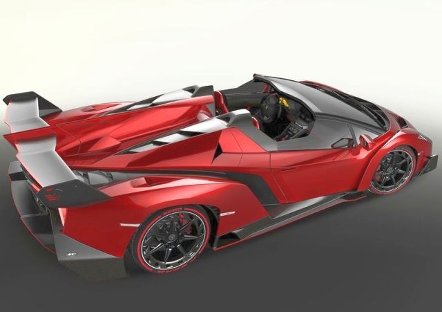 2014_LAMBORGHINI_VENENO_Roadster_RED_airview_rear_pic-5