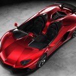 Red Lamborghini Aventador Roadster