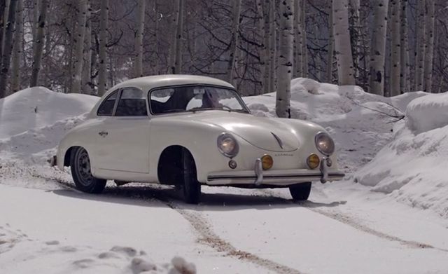 PORSCHE 356 SPYDER drift in the snow